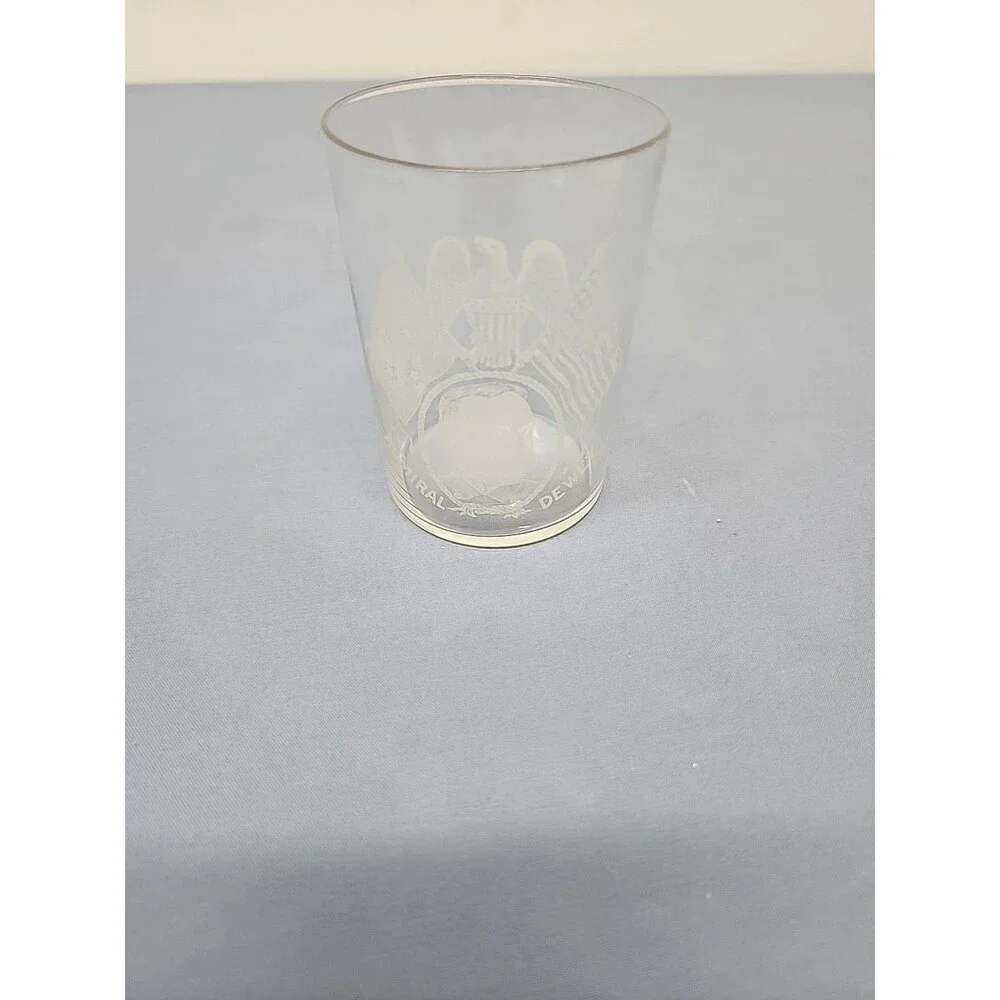Vintage Admiral Dewey Souvenir Thin Wall Beer Glass Turn Of The Century Rare